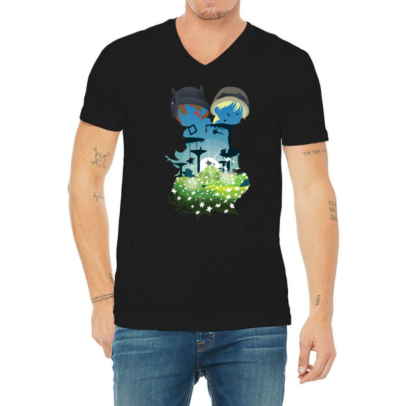 Cave Explorers Negative Space V-Neck Tee by masfiaano4 | Artistshot