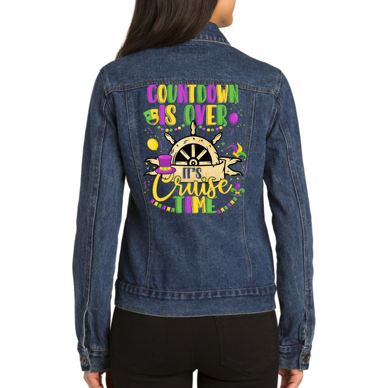 Countdown Is Over It's Cruise Time Funny Cruise Ma Ladies Denim Jacket by scrabeck | Artistshot