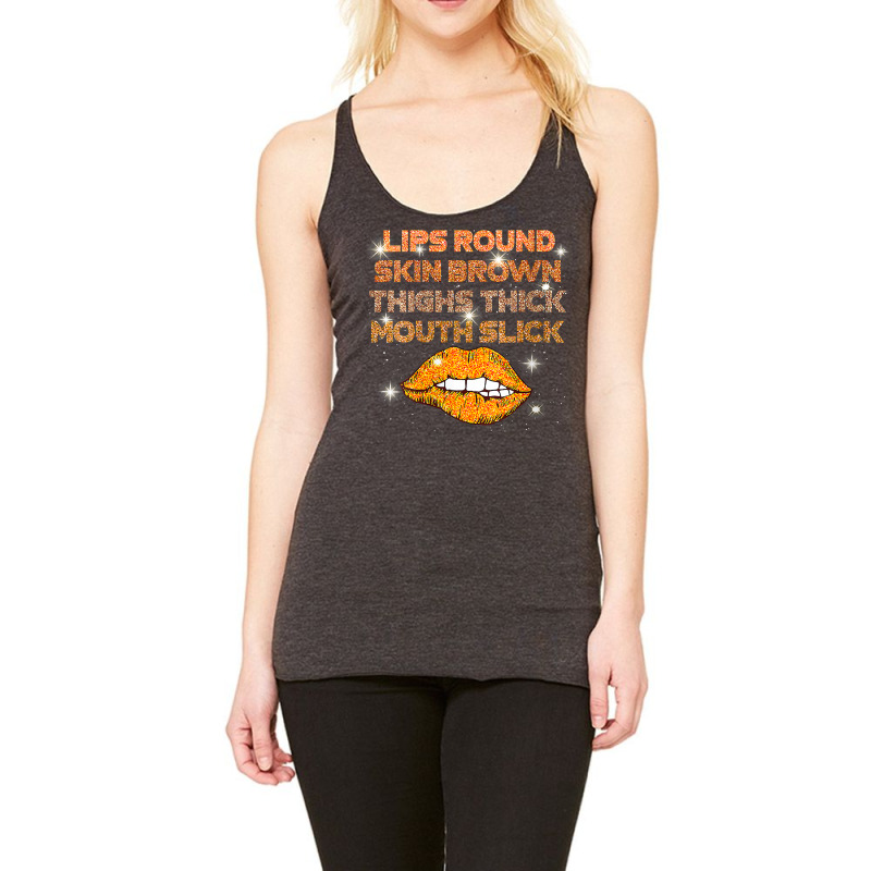 Womens Lips Round Skin Brown Thighs Thick Mouth Sl Racerback Tank | Artistshot