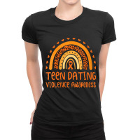 Womens Rainbow We Wear Orange Teen Dating Violence Ladies Fitted T-shirt | Artistshot