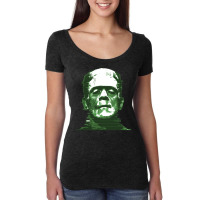 3d Printed Retro Frankenstein Glitch Remix Graphic Women's Triblend Scoop T-shirt | Artistshot