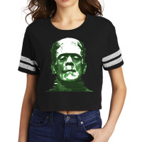 3d Printed Retro Frankenstein Glitch Remix Graphic Scorecard Crop Tee | Artistshot