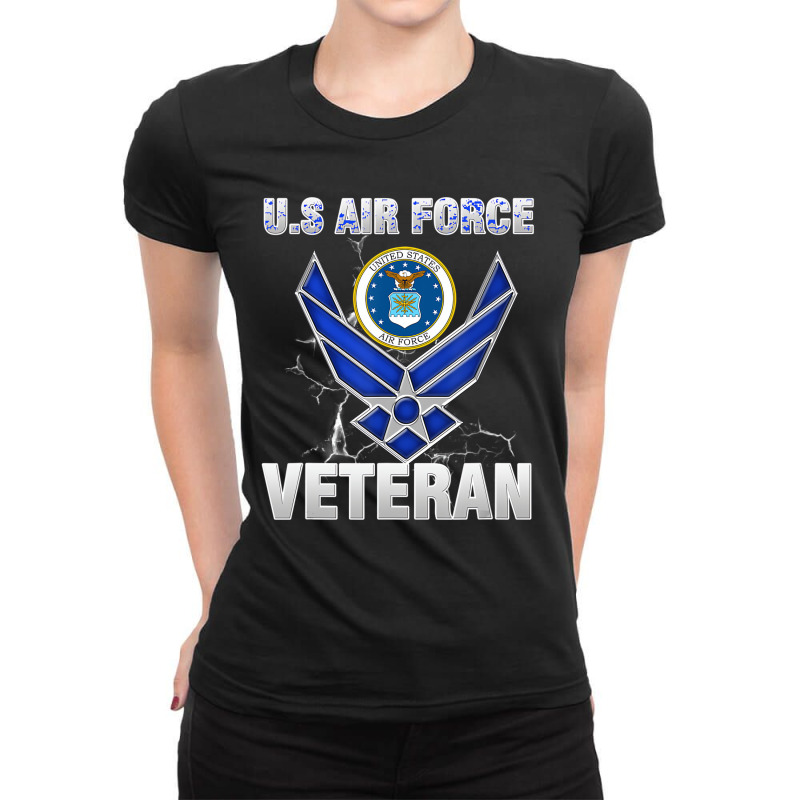 Vintage Us Air Force Veteran Tee   Vintage Usaf Ve Ladies Fitted T-Shirt by heffopance | Artistshot