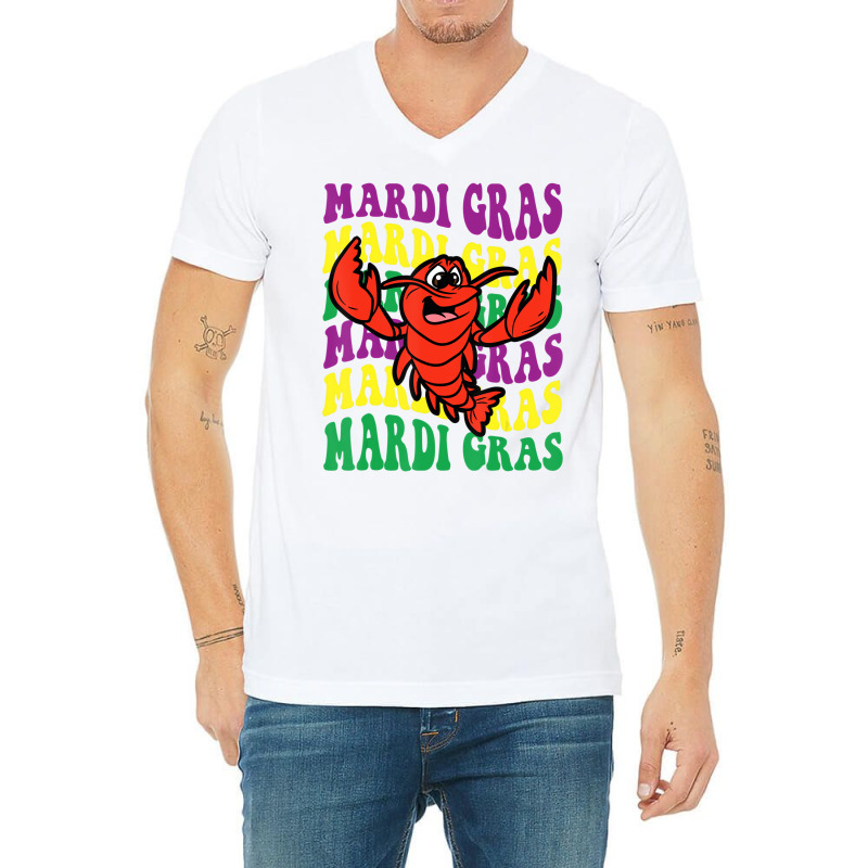 Crawfish Mardi Gras Retro Mudbug Carnival Parade C V-Neck Tee by scrabeck | Artistshot