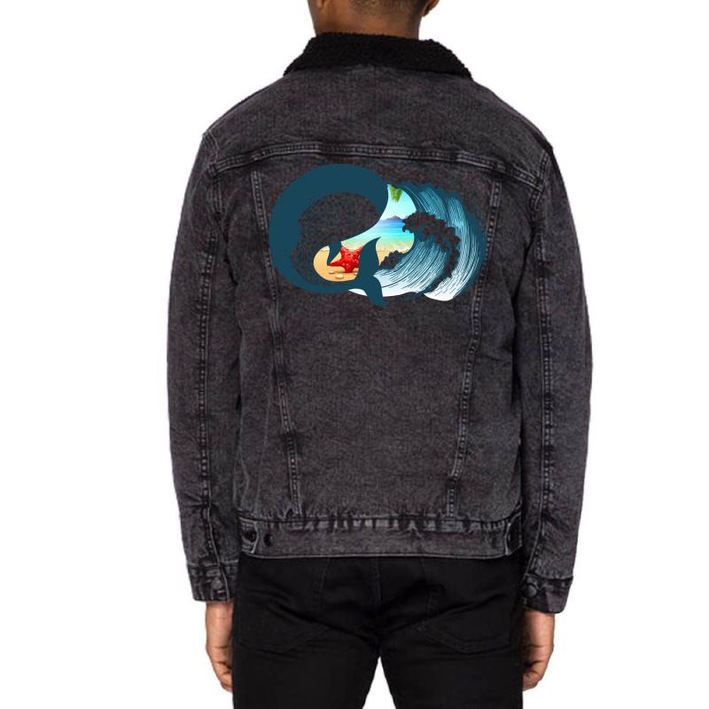 Ocean Heart Unisex Sherpa-lined Denim Jacket | Artistshot