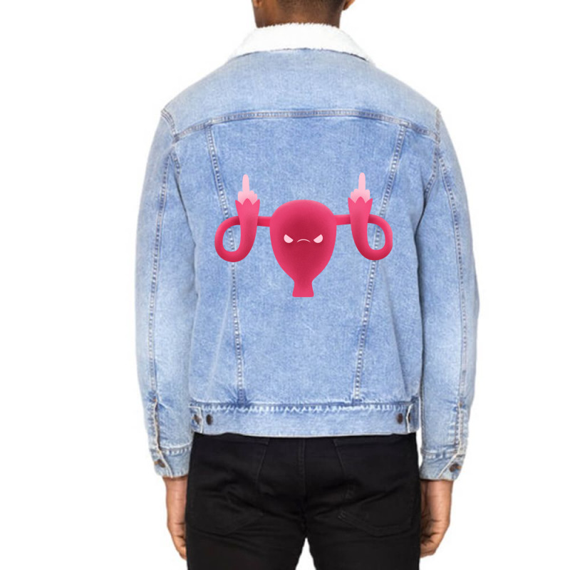 Angry Uterus Unisex Sherpa-Lined Denim Jacket by KochDestines | Artistshot