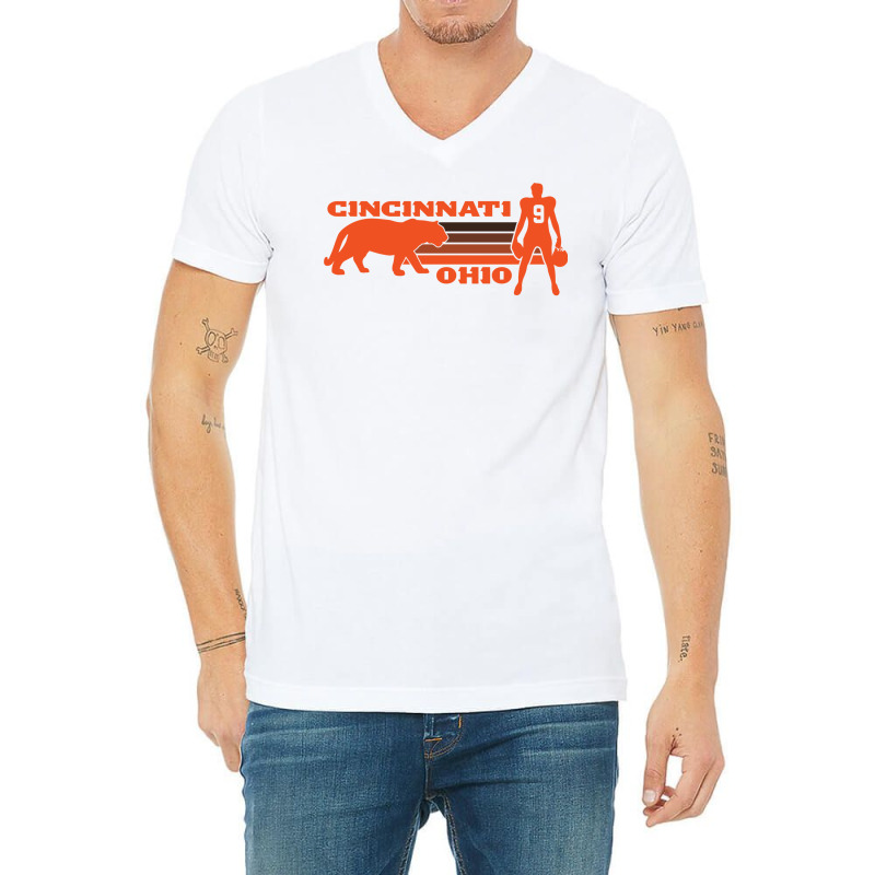 Cincinnati Ohio Football V-Neck Tee by masfiaano4 | Artistshot