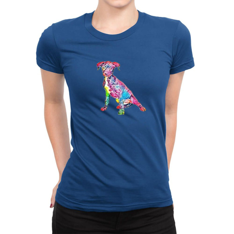 Cute Young Mixed Terrier Bree Ladies Fitted T-Shirt by Kemnabi | Artistshot