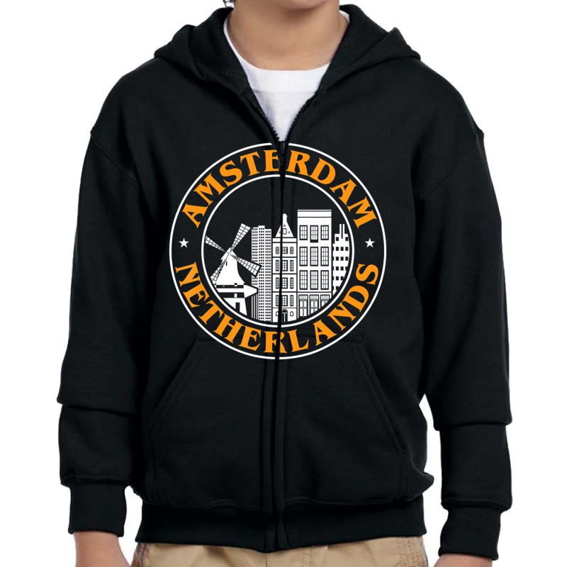 Holland Amsterdam Skyline Amsterdam Netherlands T Youth Zipper Hoodie | Artistshot