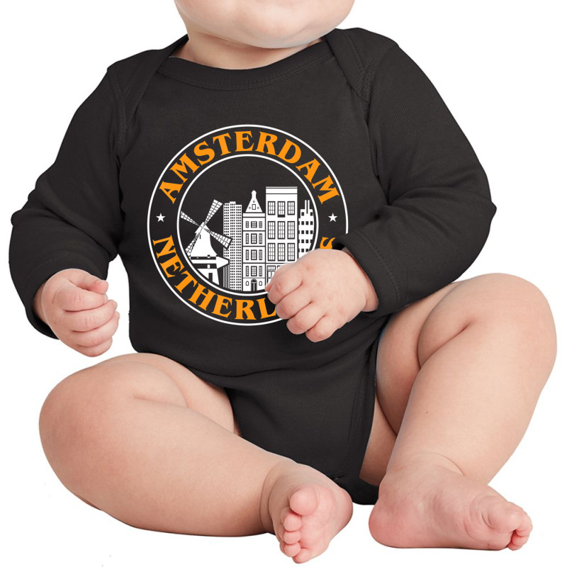 Holland Amsterdam Skyline Amsterdam Netherlands T Long Sleeve Baby Bodysuit | Artistshot