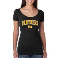 Pittsburgh Panthers Arch Over Black Officially Lic Women's Triblend Scoop T-shirt | Artistshot