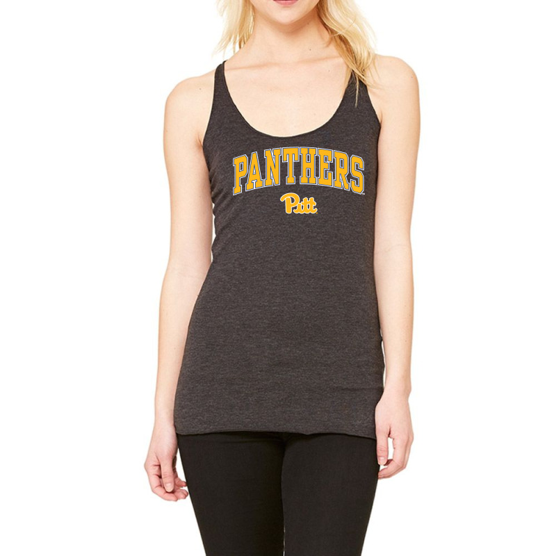 Pittsburgh Panthers Arch Over Black Officially Lic Racerback Tank by coyagota | Artistshot