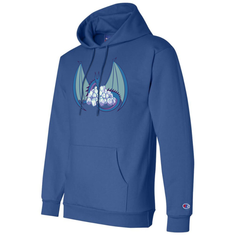 Dragon & Dice (blue) Champion Hoodie | Artistshot