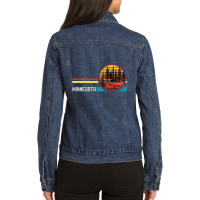 Retro Vintage Minnesota Mn 80s Lake Forest Mountai Ladies Denim Jacket | Artistshot