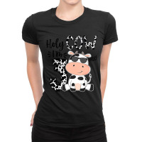 Holy Cow I'm 3 Birthday Boy 3rd Cow Farm Animals B Ladies Fitted T-shirt | Artistshot