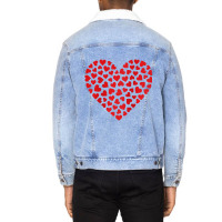 Womens Valentines Day Shirt Love Heart Graphic Tee Unisex Sherpa-lined Denim Jacket | Artistshot