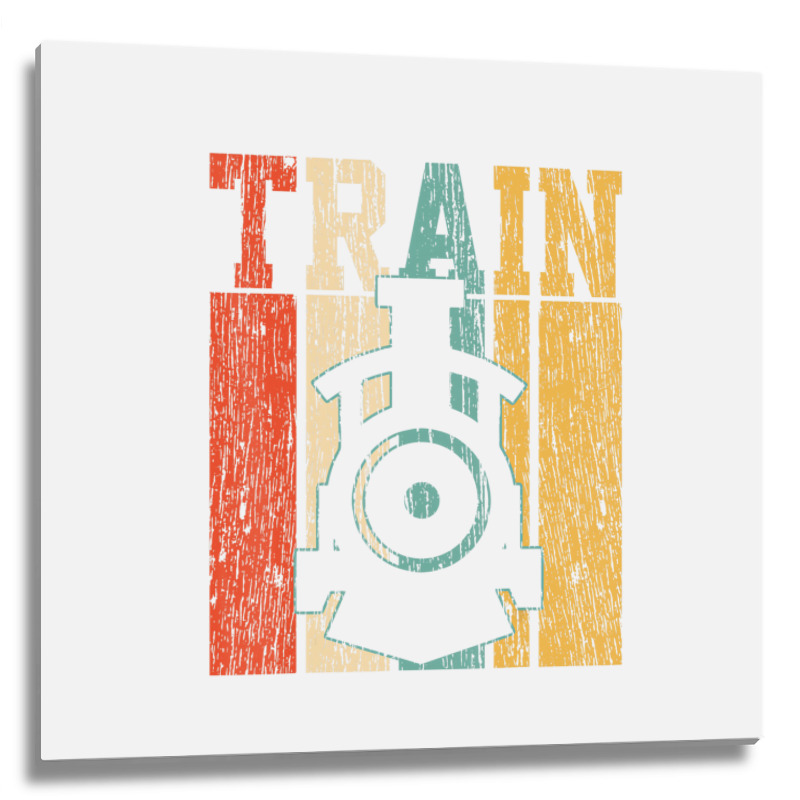 Trains Models Tracklines Gift T Shirt Metal Print Square | Artistshot