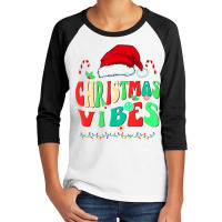 Family Christmas Vibes 2022 Groovy Squad Santa Lig Youth 3/4 Sleeve | Artistshot