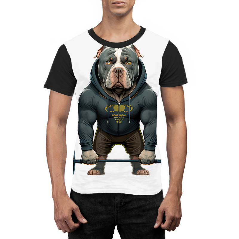 Pitbull Dog Weightlifting Funny Deadlift Men Fitne Graphic T-shirt by africaka | Artistshot