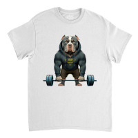 Pitbull Dog Weightlifting Funny Deadlift Men Fitne Classic T-shirt | Artistshot