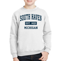 South Haven Michigan Mi Vintage Sports Design Navy Youth Sweatshirt | Artistshot