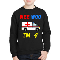 Kids Ambulance 4 Years Old 4th Birthday Emergency Youth Sweatshirt | Artistshot