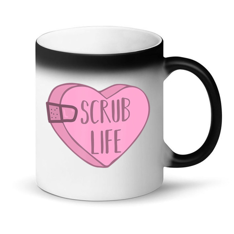 Nurse Scrub Life Valentines Day Candy Heart T Shir Magic Mug | Artistshot