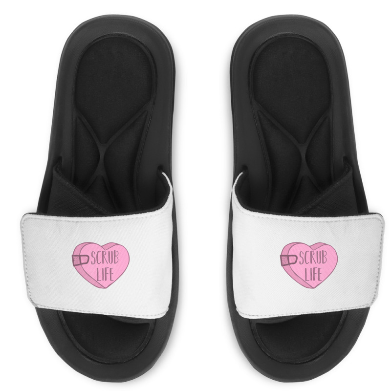 Nurse Scrub Life Valentines Day Candy Heart T Shir Slide Sandal | Artistshot