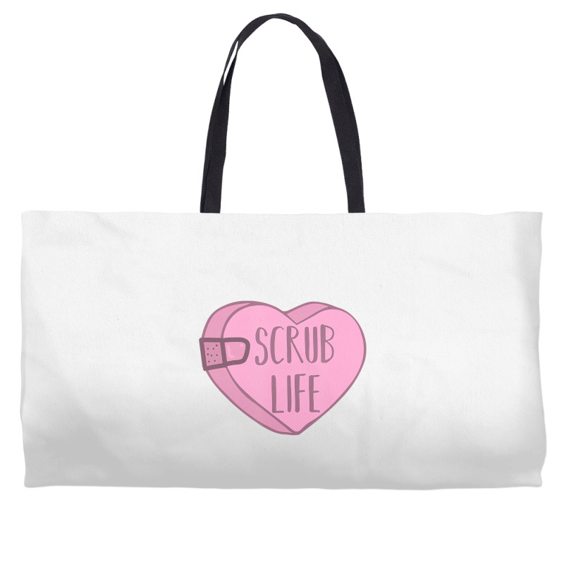 Nurse Scrub Life Valentines Day Candy Heart T Shir Weekender Totes | Artistshot