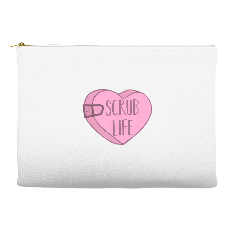 Nurse Scrub Life Valentines Day Candy Heart T Shir Accessory Pouches | Artistshot