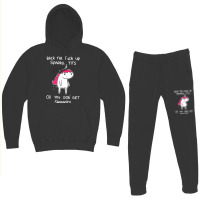 Unicorn Back The Fuck Up Sparkle Tits Or You Gon G Hoodie & Jogger Set | Artistshot