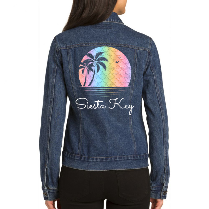 Siesta Key Florida Vacation Beach Island Family Gr Ladies Denim Jacket by saterseim | Artistshot