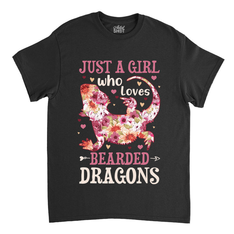 Bearded Dragon Just A Girl Who Loves Lizard Flower Classic T-shirt by kerrmanthez | Artistshot