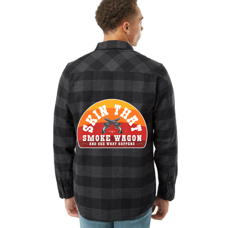 Skin That Smoke Wagon Retro Desert Sunset Western Flannel Shirt | Artistshot