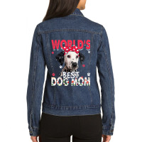 Womens Worlds Best Dalmatian Dog Mom Funny Mothers Ladies Denim Jacket | Artistshot