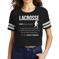 Lacrosse Players Throw Cue Ball Lax Crossstick (12 Scorecard Crop Tee | Artistshot