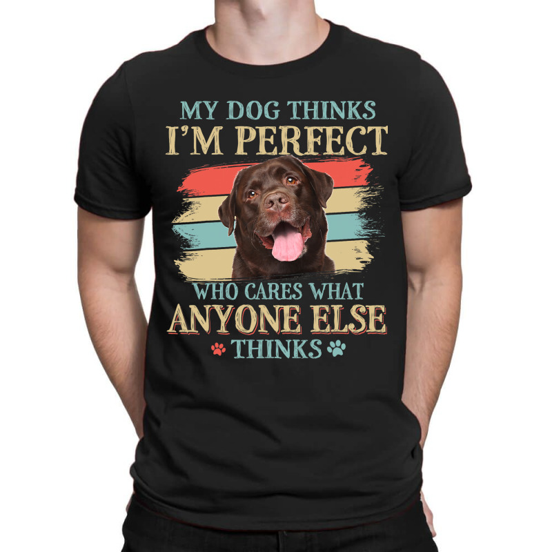 My Dog Thinks Im Perfect Chocolate Labrador Dog Re T-shirt | Artistshot