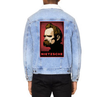 Nietzsche Print Unisex Sherpa-lined Denim Jacket | Artistshot