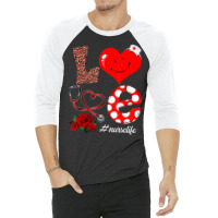 Love Heart Stethoscope Nurse Life Valentine Day 20 3/4 Sleeve Shirt | Artistshot