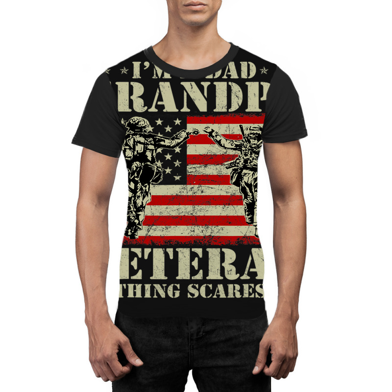 Proud Army Dad Grandpa Gifts With American Flag Ve Graphic T-shirt | Artistshot