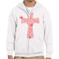 Cross Swirl Easter Rhinestone Bling Happ Easter Me Youth Zipper Hoodie | Artistshot