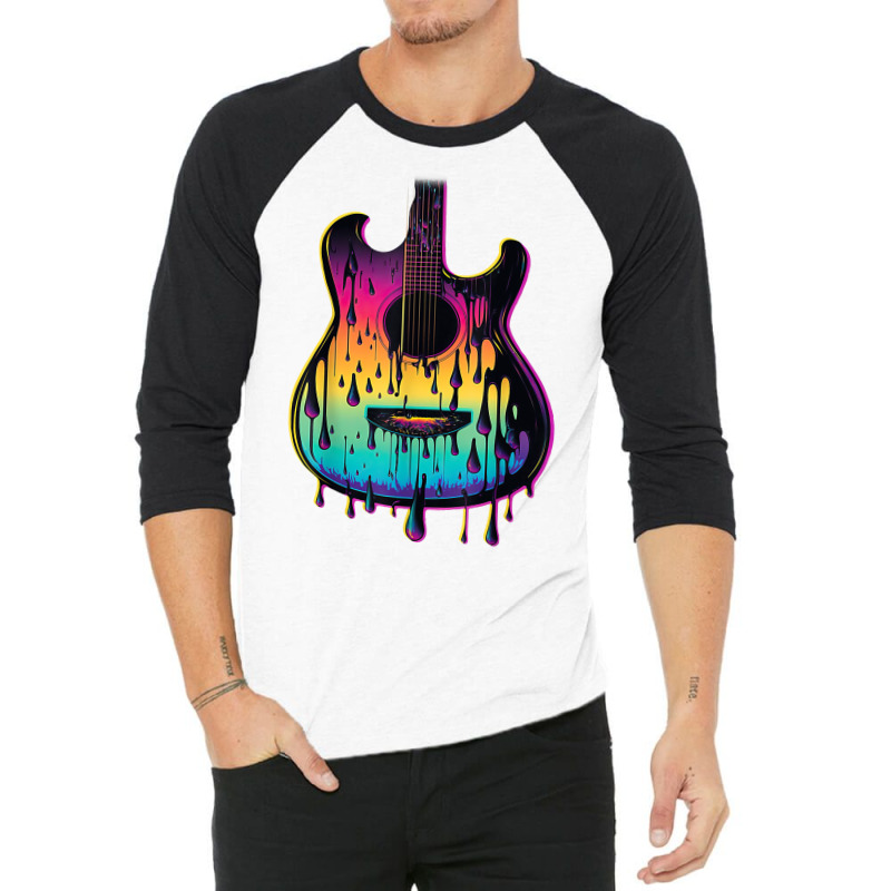 Guitar Graphic Music Lover   Acoustic Guitar Playe 3/4 Sleeve Shirt | Artistshot