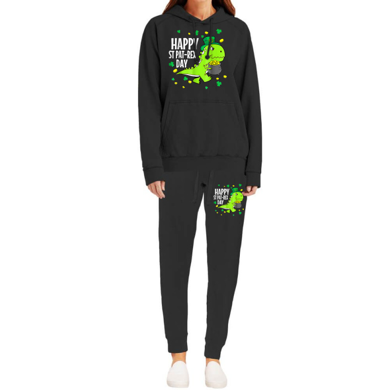 Happy St Pat Trex Day Dino St Patricks Day Toddler Hoodie & Jogger Set | Artistshot