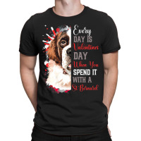 Womens Valentines Day St Bernard Mom Mother Doggy  T-shirt | Artistshot