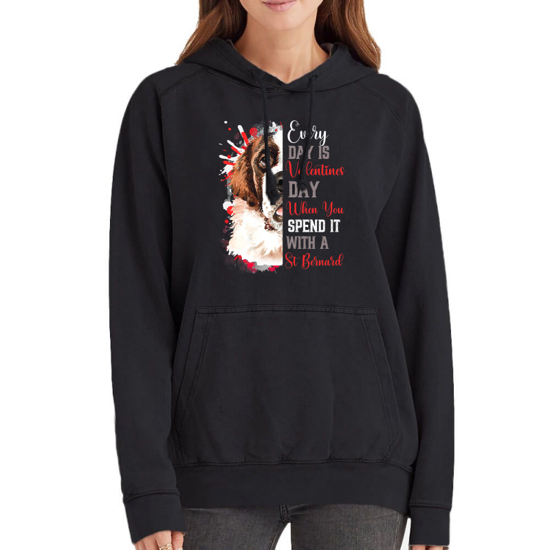 Womens Valentines Day St Bernard Mom Mother Doggy  Vintage Hoodie | Artistshot