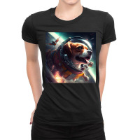 One Small Step For Dog Ladies Fitted T-shirt | Artistshot