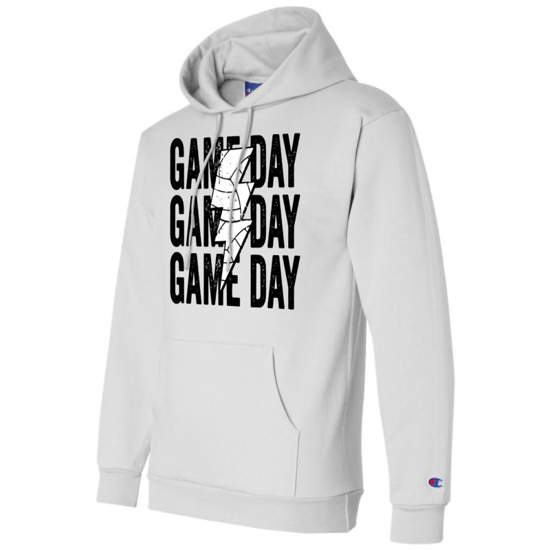 Vintage Game Day Volleyball Lightning Bolt Funny T Champion Hoodie | Artistshot