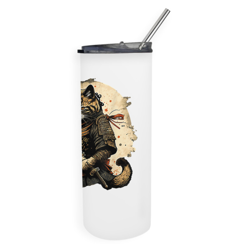 Japanese Cat Samurai Katana Sameowrai Anime T Shir Skinny Tumbler | Artistshot