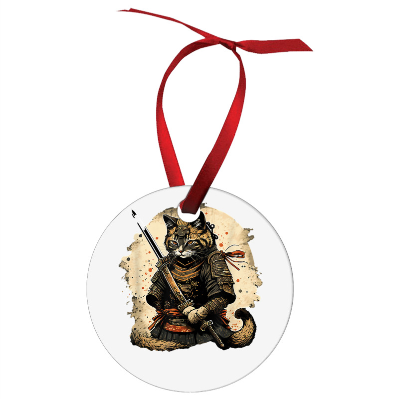 Japanese Cat Samurai Katana Sameowrai Anime T Shir Ornament | Artistshot