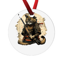 Japanese Cat Samurai Katana Sameowrai Anime T Shir Ornament | Artistshot